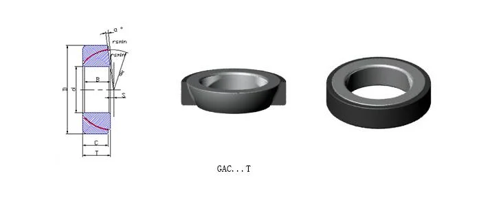 Подшипники не требующего ухода углового контакта сферически простые (GAC25T GAC28T GAC30T GAC32T GAC35T GAC40T GAC45T GAC50T GAC55T GAC60T GAC65T)