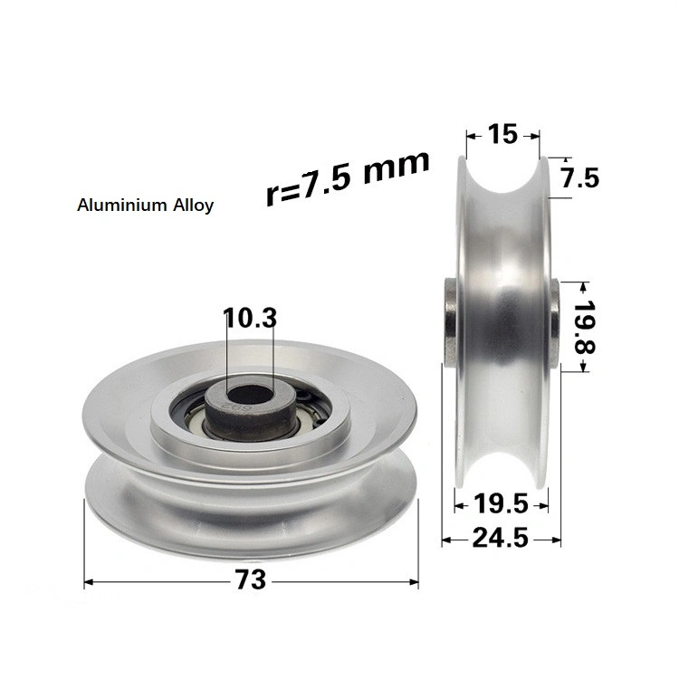 подшипники ролика следа 5x23x6.5mm/ролики раздвижных дверей покрытые никелем катят/алюминиевый ролик сползая окна